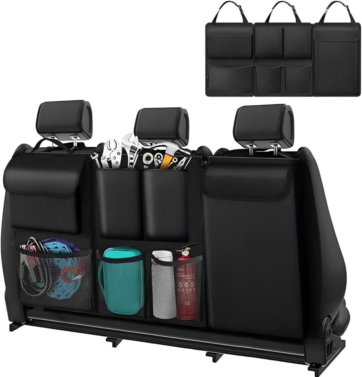 Car Trunk Organizer,Car Organizers and Storage Bag Backseat,7 Large Pockets
