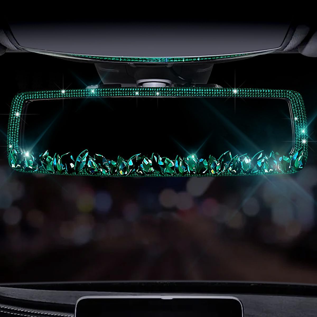 Bling Car Rearview Mirrors Decorations Rear View Mirror with HD Glass Rhinestones Automotive Interior Mirrors diamond Bling car Accessories for Women