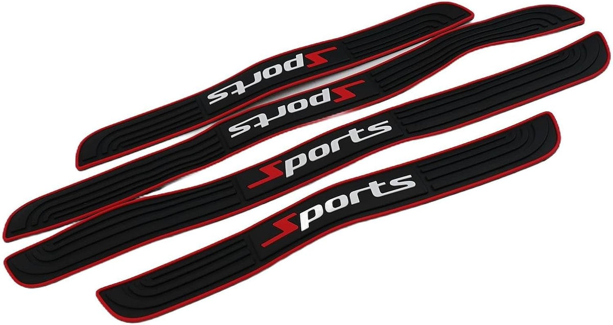 Sleek Design, Rubber Car Door Sill Scuff Plate Cover Panel Step Protector, Easy Installation, Scratch Resistant