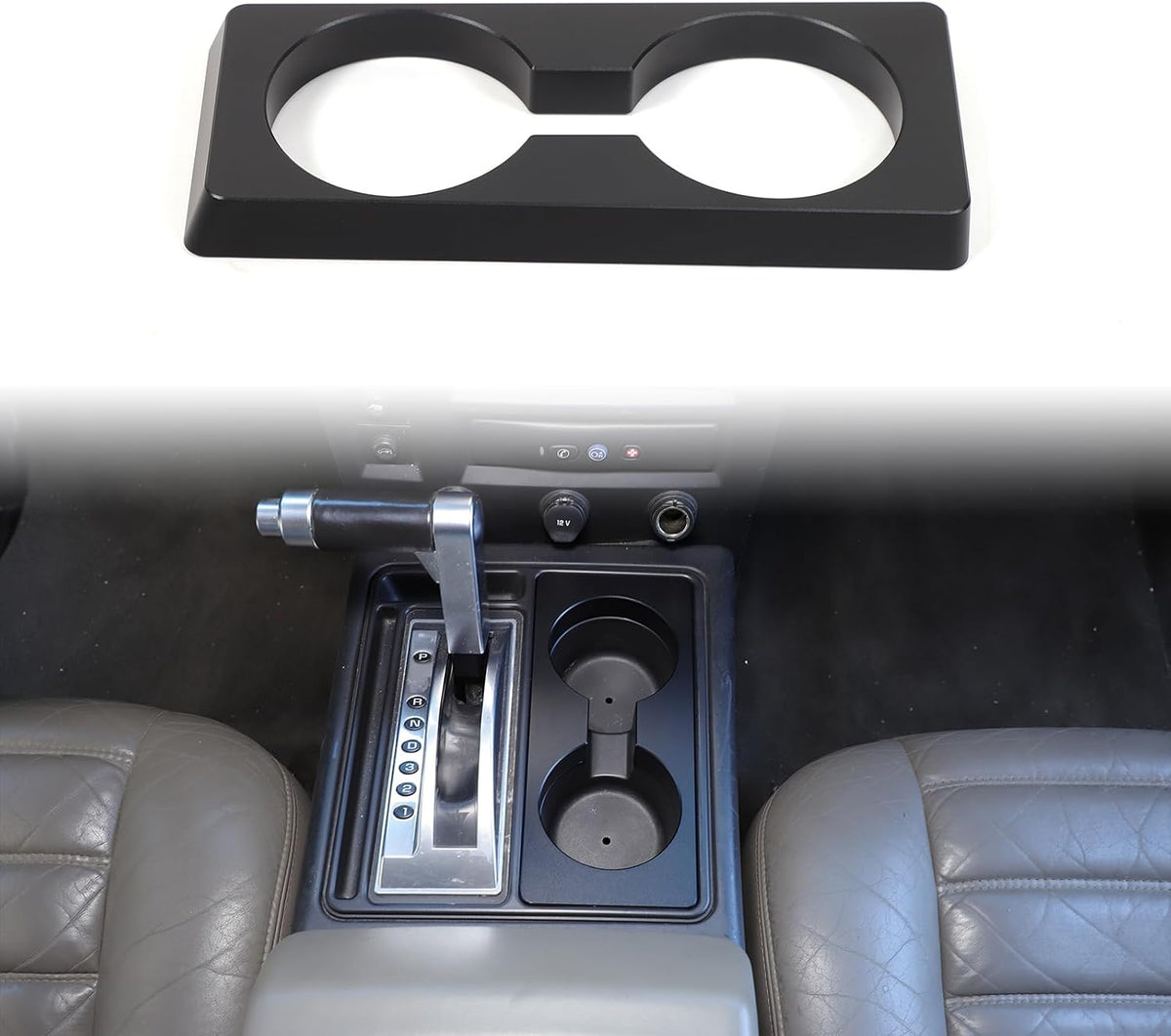 Car Cup Holder Expander Adapter Compatible with 2003-2007 Hummer H2,Center Console Large Cup Holder Expander (Silver)