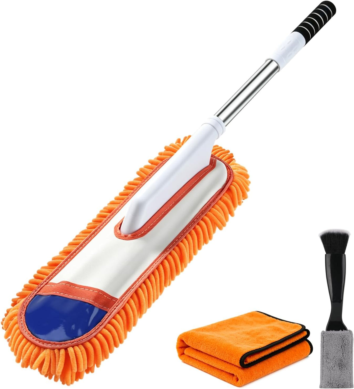 Chenille Car Duster Exterior with Detail Brush and Microfiber Towel