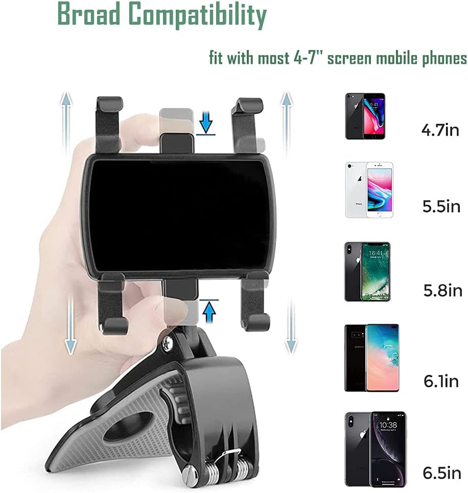 YAOKEEP Car Phone Holder Mount, 360 Degree Rotation Dashboard Phone Holder