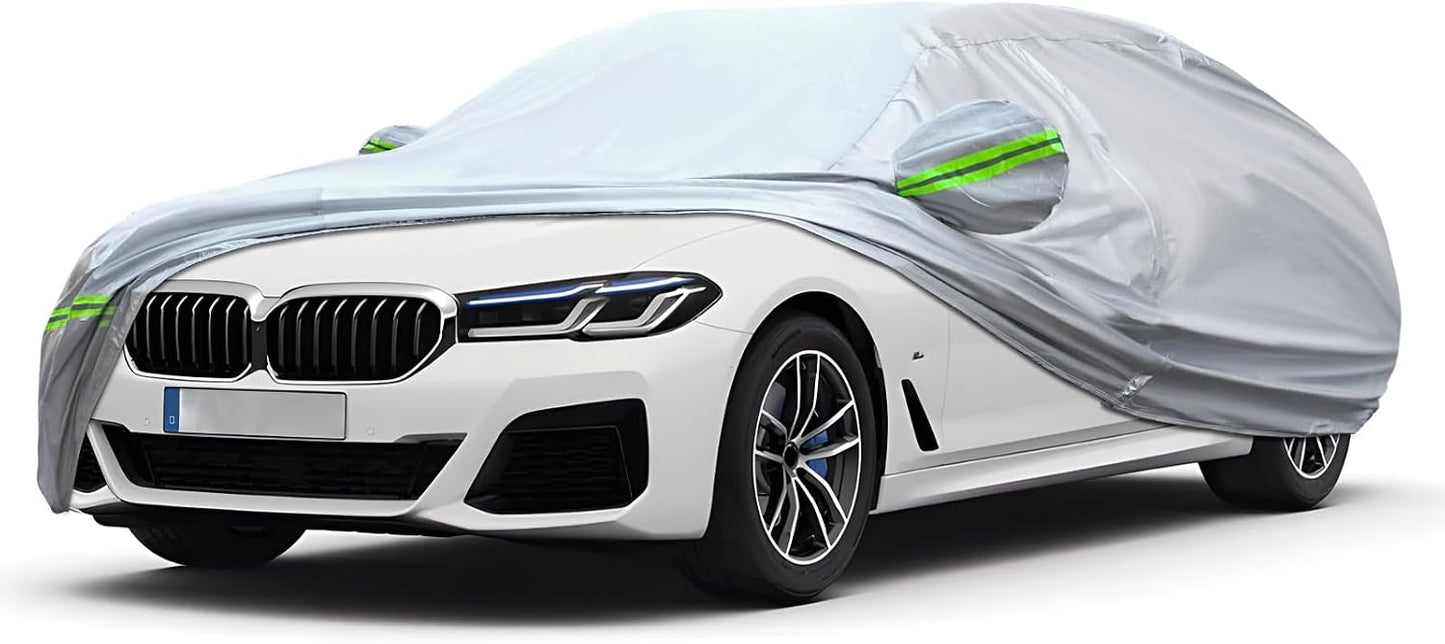 6-layer Full Car Cover Is All-weather Waterproof, Universal In All Seasons, Snow Prevention, Rainproof, Acid Rainproof, Sunscreen, Ultraviolet-proof, Universally Applicable To Sedan (188"-198")