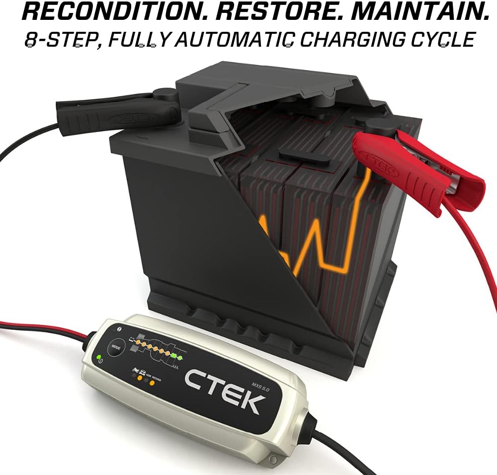 CTEK (40-255) CT5 Time to Go-12 Volt Battery Charger and Maintainer with Accessories