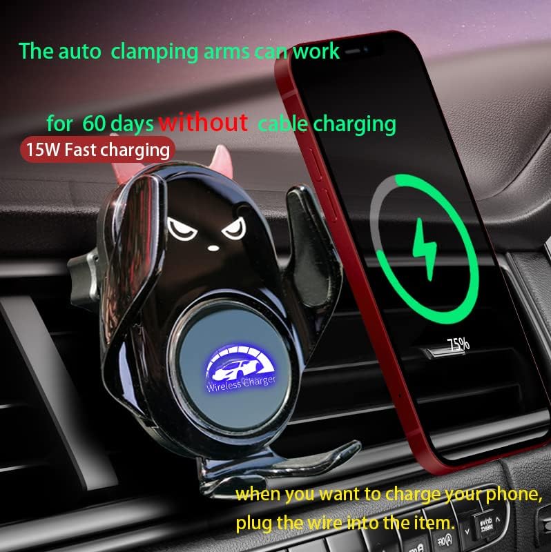 Cute Wireless Car Charger Mount Auto Clamping