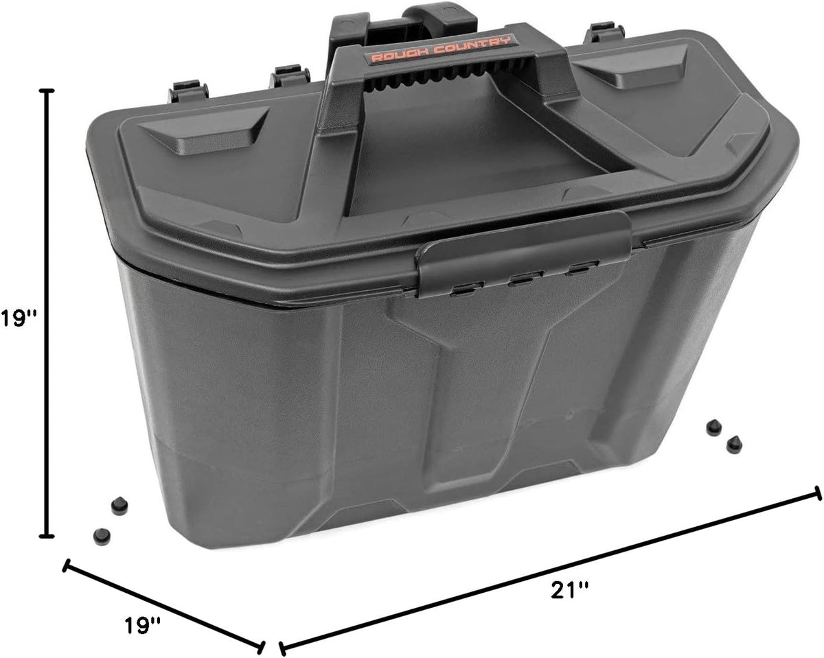 Rough Country Under Seat Storage Box for Can-Am Defender HD5 / HD8 / HD9 / HD10 (2016–2025) - Passenger Seat Drop-In Organizer, Water-Resistant, 3.7-Gallon Storage Capacity