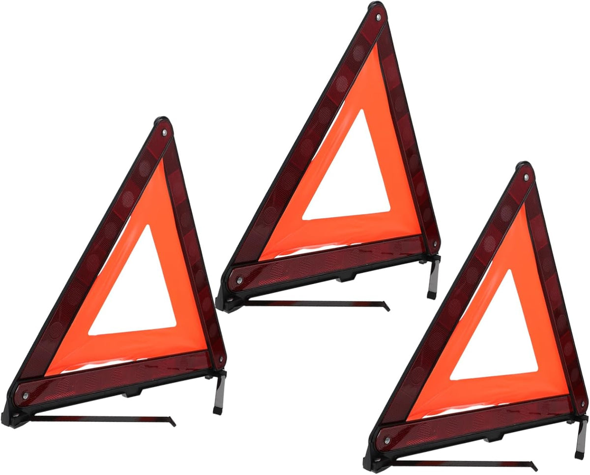 Cabilock 3 Pcs Road Safety Warning Triangle Sign for Car Roadside Use
