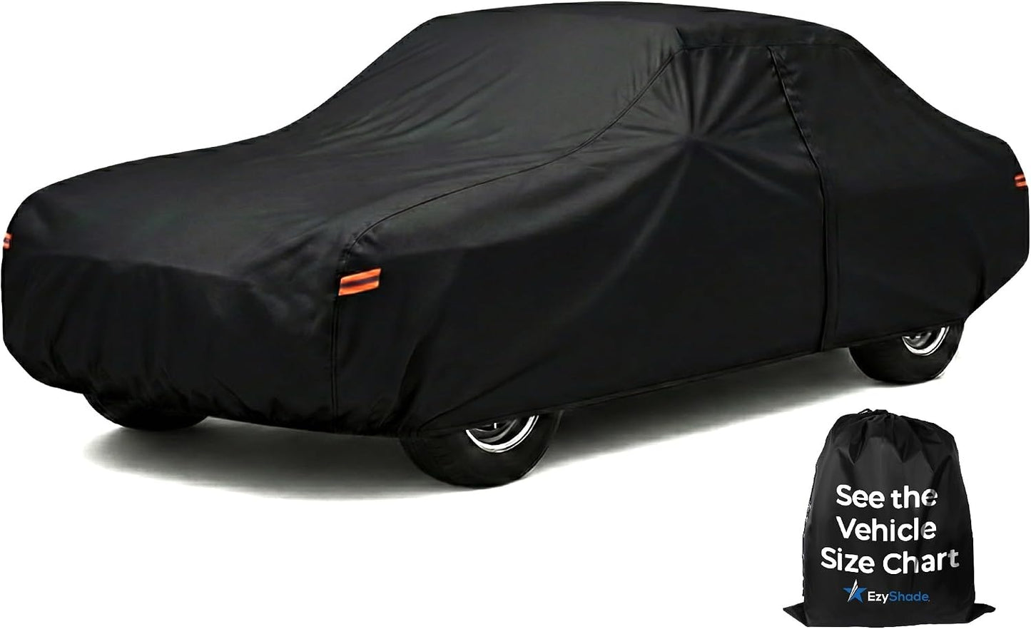 EzyShade Multi-Layer SUV Car Cover Waterproof All Weather - See Vehicle Size-Chart - Outdoor Full Exterior Covers for Automobiles - Heavy Duty Tarp Jeep Rav4 Equinox Trax CRV. Size S3 (See SizeChart)