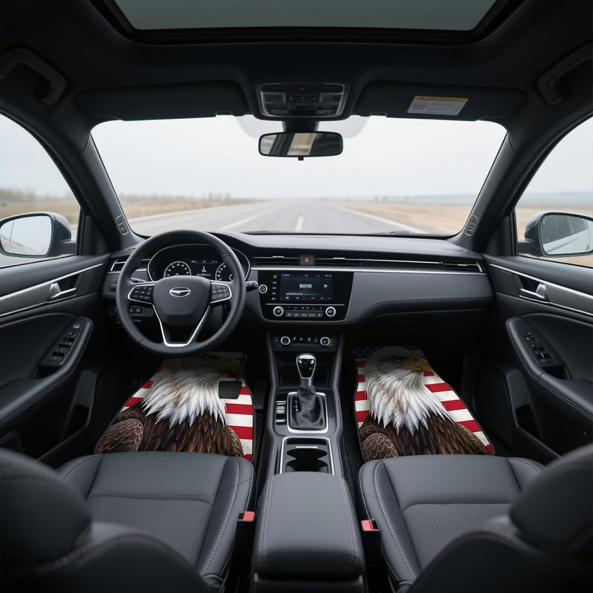America Car Floor Mats Bald Eagle Red White Blue Carpet Front Rear Carpets Mat Decorative Car Floor Carpets Non-Slip Auto Car Accessories Universal Fit Car Accessories for Truck
