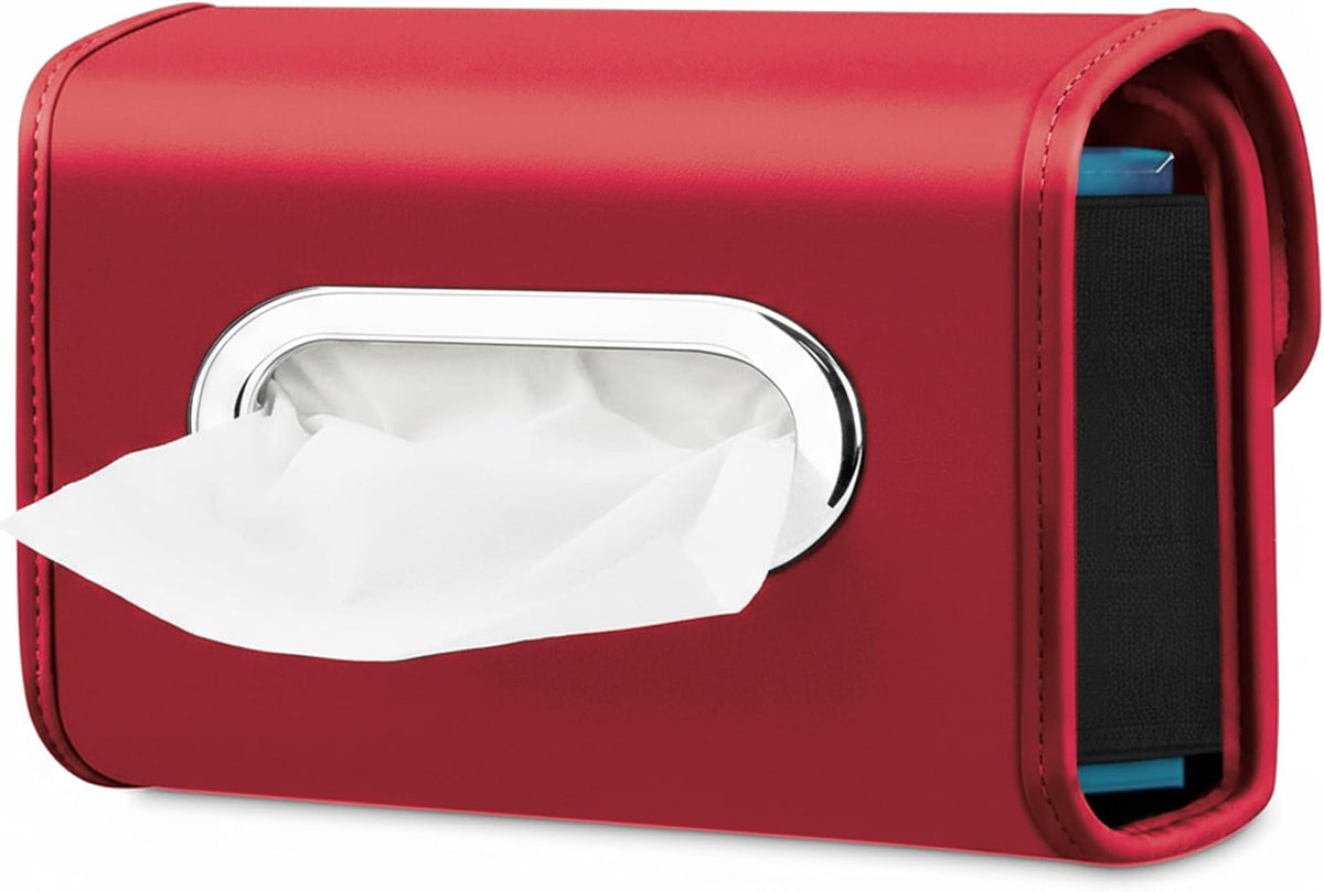 Lucrum Extra Large Car Tissue Holder - PU Leather Tissue Box Cover