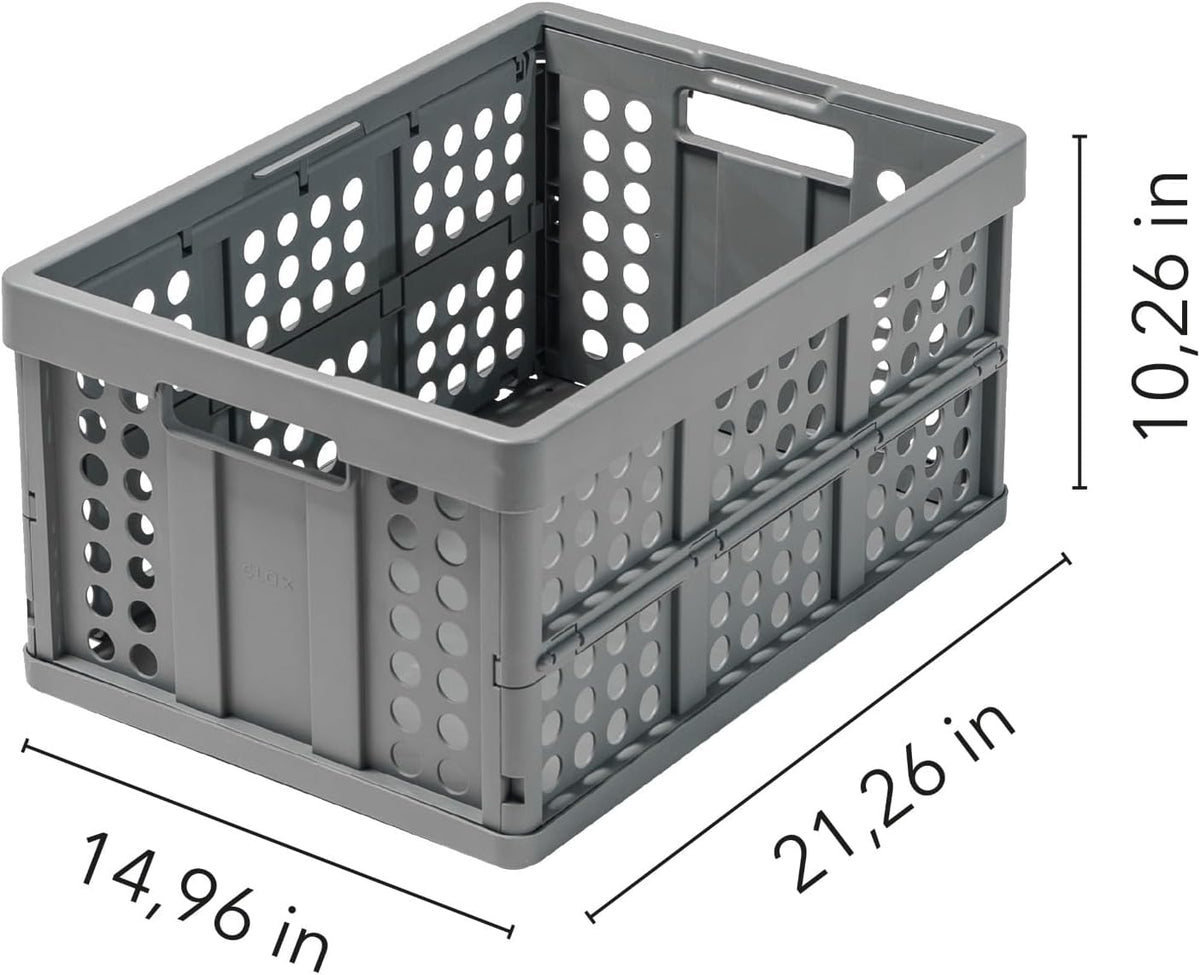 Clax® crate | folding box | basket | 48 qt (12 gal) | grey
