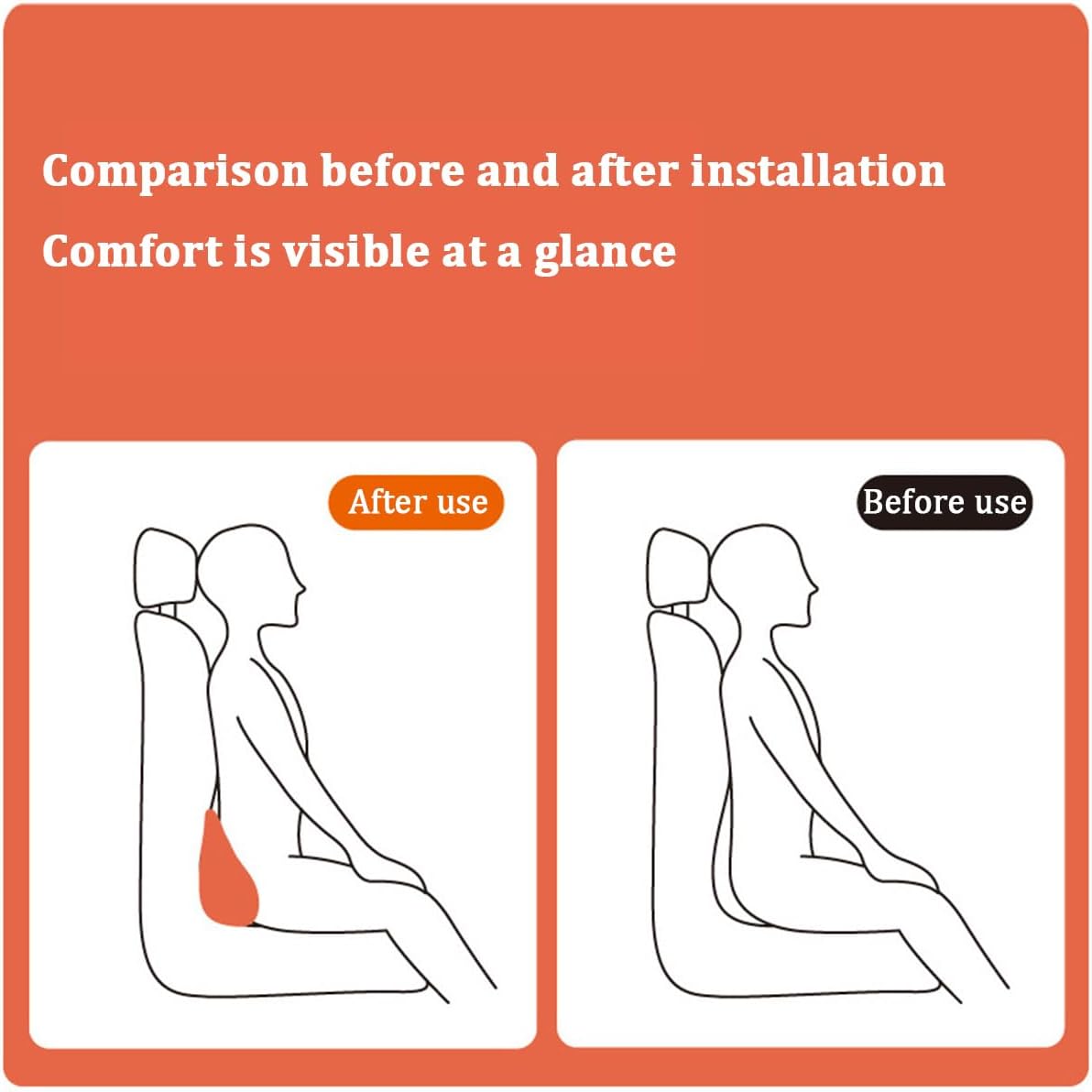 Car Lumbar Support Pillow, Memory Foam Pain Relief Vehicle Lower Back Support Cushion Pad with Strap, Ergonomic Automotive Interior Seat Pillow, Universal for SUV RV Truck (Light Grey)