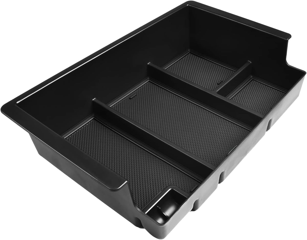 HGWEI Center Console Organizer Tray Compatible with Chevy Silverado/GMC Sierra 2014-2018 and Tahoe Suburban/Yukon 2015-2020 Accessories, Armrest Storage Coin Holder, Replaces 22817343,Black