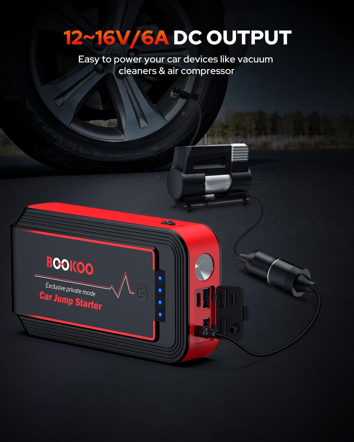 BOOKOO H9 4500A 12V Jump Starter for Car Boat Lawnmower