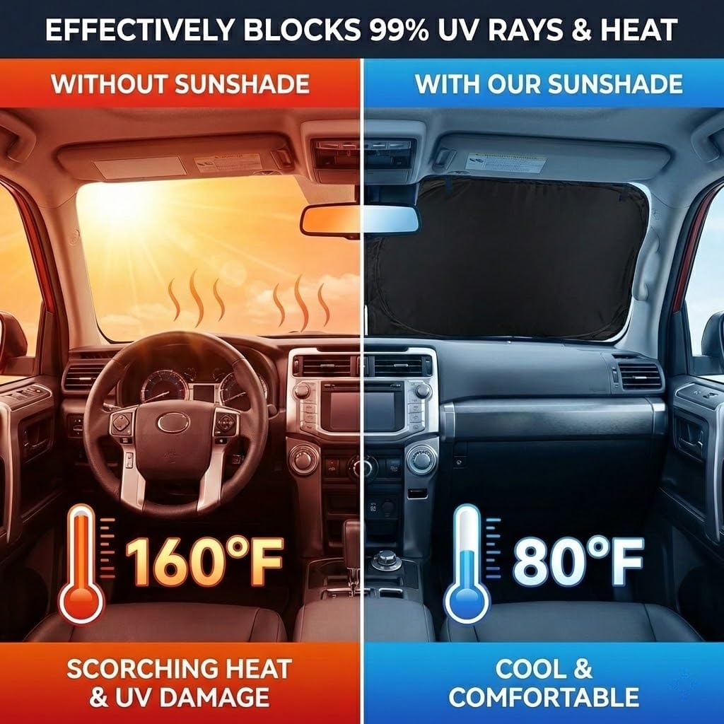 for Honda CRV Sun Shade Windshield Cover - Custom Fit CR-V Accessories 2017-2022 Sunshade Foldable UV Protection & Heat Shield Sun Visor Accessories