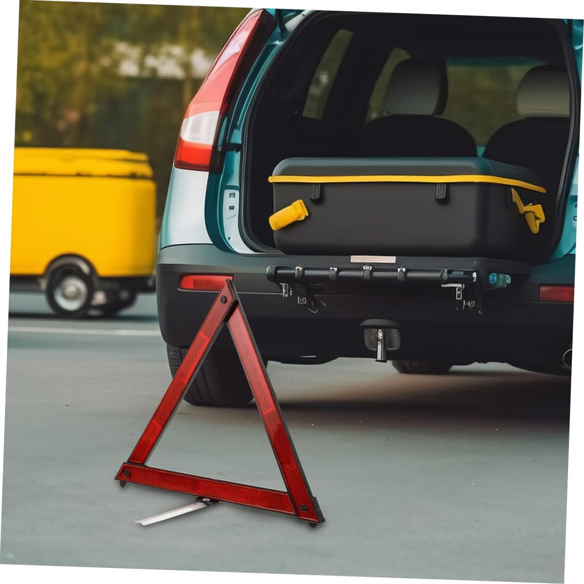 5 Pack Red Reflective Warning Triangles, Foldable ABS