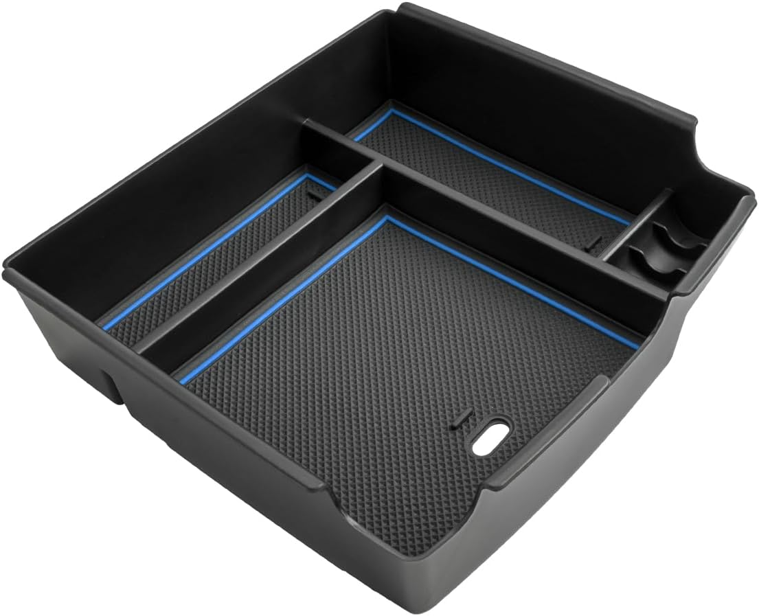 CDEFG for 2025 Kia Carnival Center Console Organizer Tray 2022-2025 Kia Carnival LX LXS EX SX SX Prestige Accessories Middle Console Organizer 2025 Carnival Armrest Storage Box(Blue)