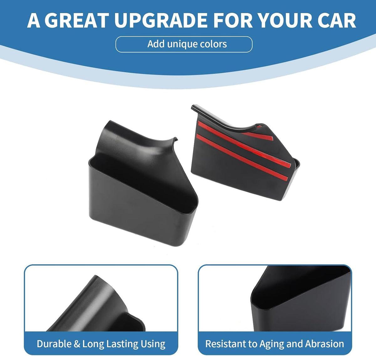for Charger Center Console Shifter Tray Pockets for Dodge Charger 2015 up Extra Storage Accessories Black 2pcs