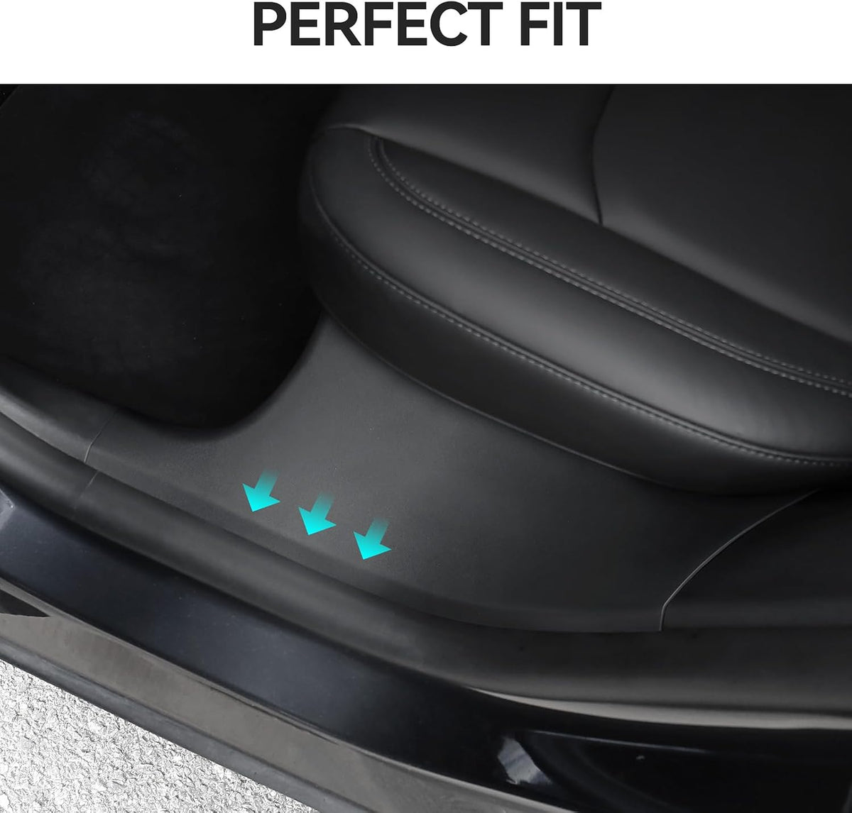 2PCS Rear Door Sill Protector for 5 Seater Tesla Model Y 2024 2023 2022 2021 Accessories (NOT Fit Juniper & 7 Steater) Black ABS Material Rear Door Car Pedal Kick Protection