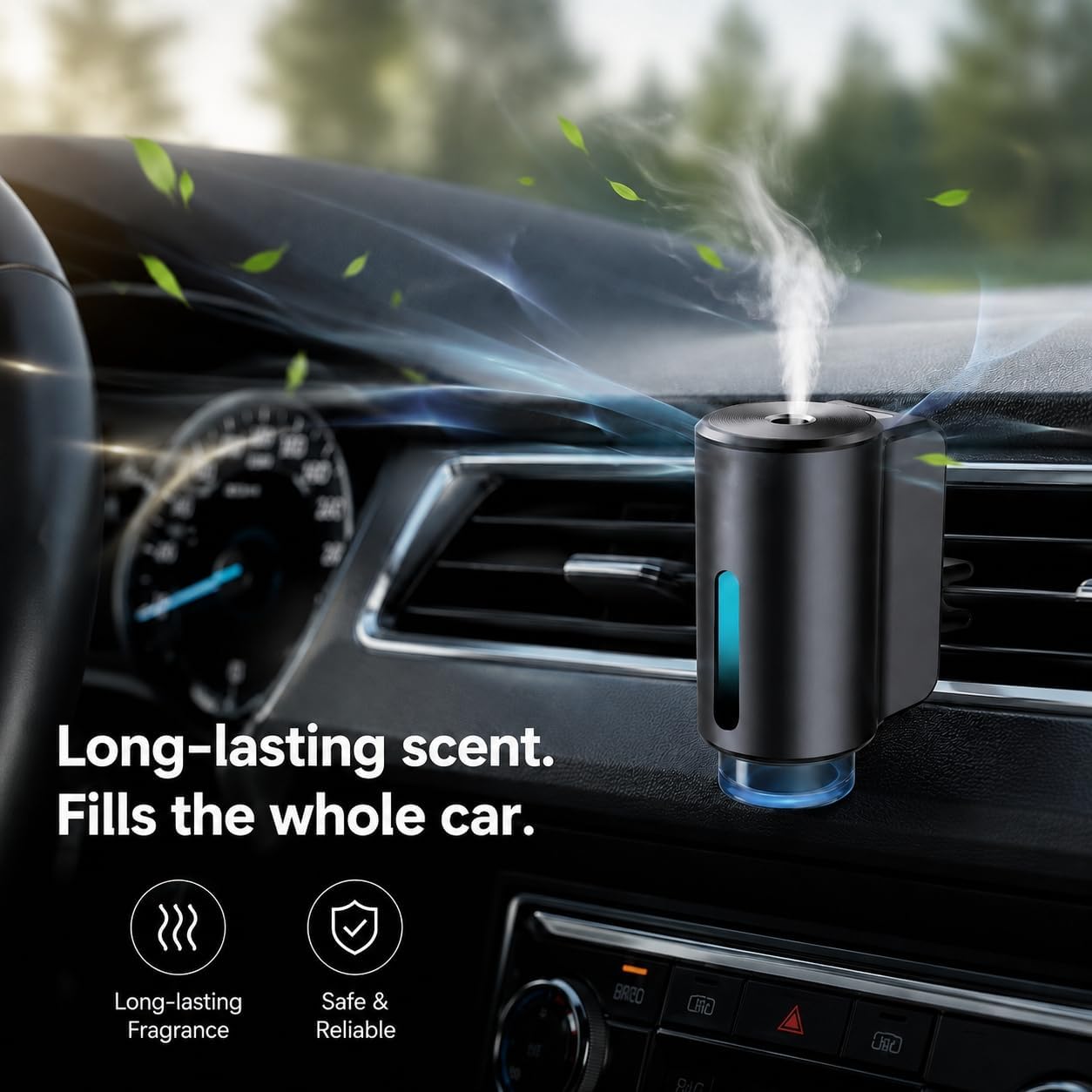 Car Air Freshener Refills–Set of 10 (10 ml each), Universal Fit for Air Vent Smart Car Fresheners(Cologne+Ocean+Vanilla+Lavender+Cocoa+Icy fresh+Rose+lemon+Golden Pear+Shangri-La)
