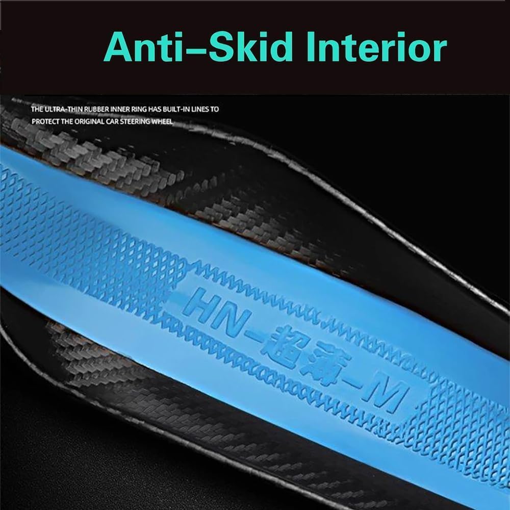 Car Steering Wheel Cover Compatible with-Acura All Models Nappa Leather&Carbon Style Car Steering Wheel Protector
