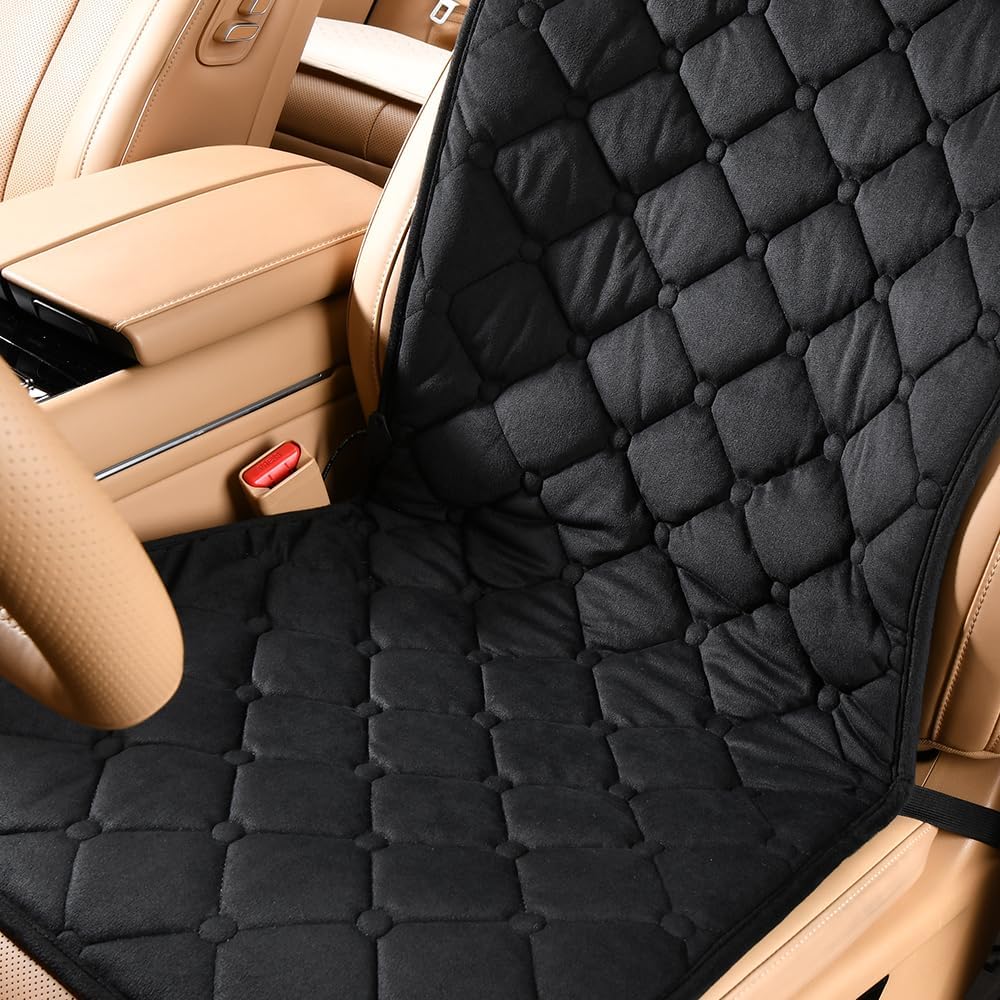 Universal Car Seat Cushion - Comfortable Full Back & Seat Cover for Cars, Trucks, SUVs, Vans (Black, 1 Pack)