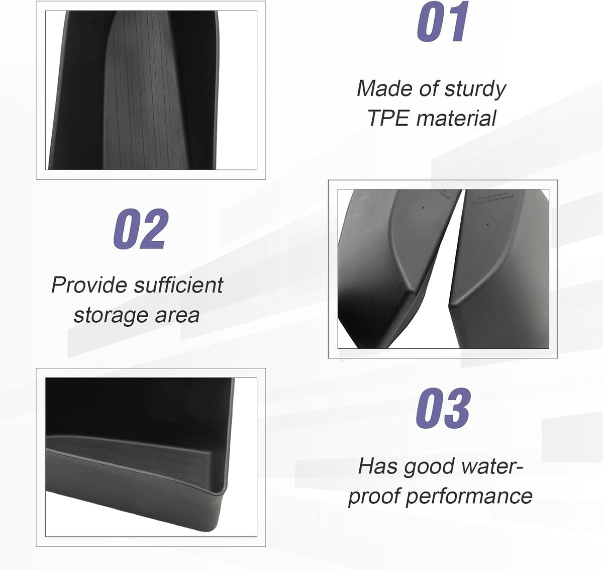 MDEOOSKY 4Pcs Rear Door Side Organizer, TPE Rear Car Door Slot Tray Organizer Black, Replacement for BMW X5 2019-2025