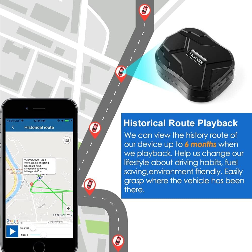 4G GPS Tracker Car Anti-Theft Long Battery Life 20000mAh Real Time GPS Tracking Device Magnet No Geographic Restriction Car Tracker with Alerts, Geo Fence, History Playback TK905C