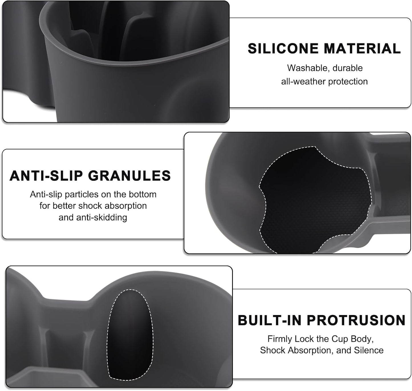 Center Console Cup Holder Coaster for Tesla Model Y Juniper 2025 2026, Water Holder Inserts Mat Pad Interior Decoration 3D Silicone