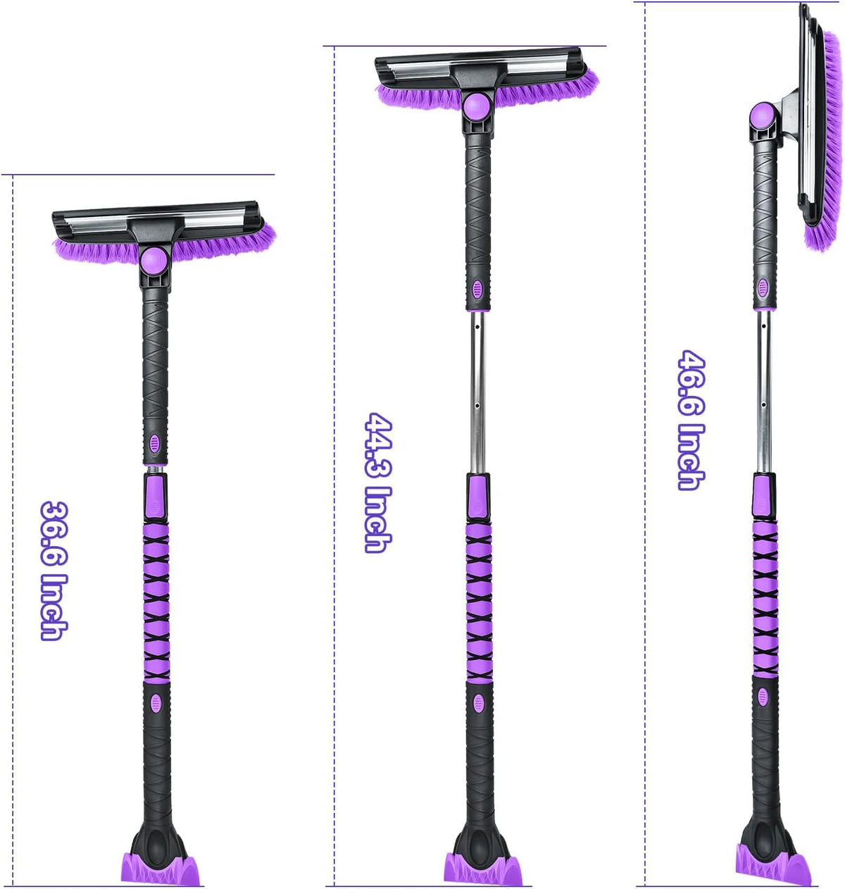 HEEYA 46.6 Inch Extendable Snow Scraper and Brush with Squeegee for Car SUV