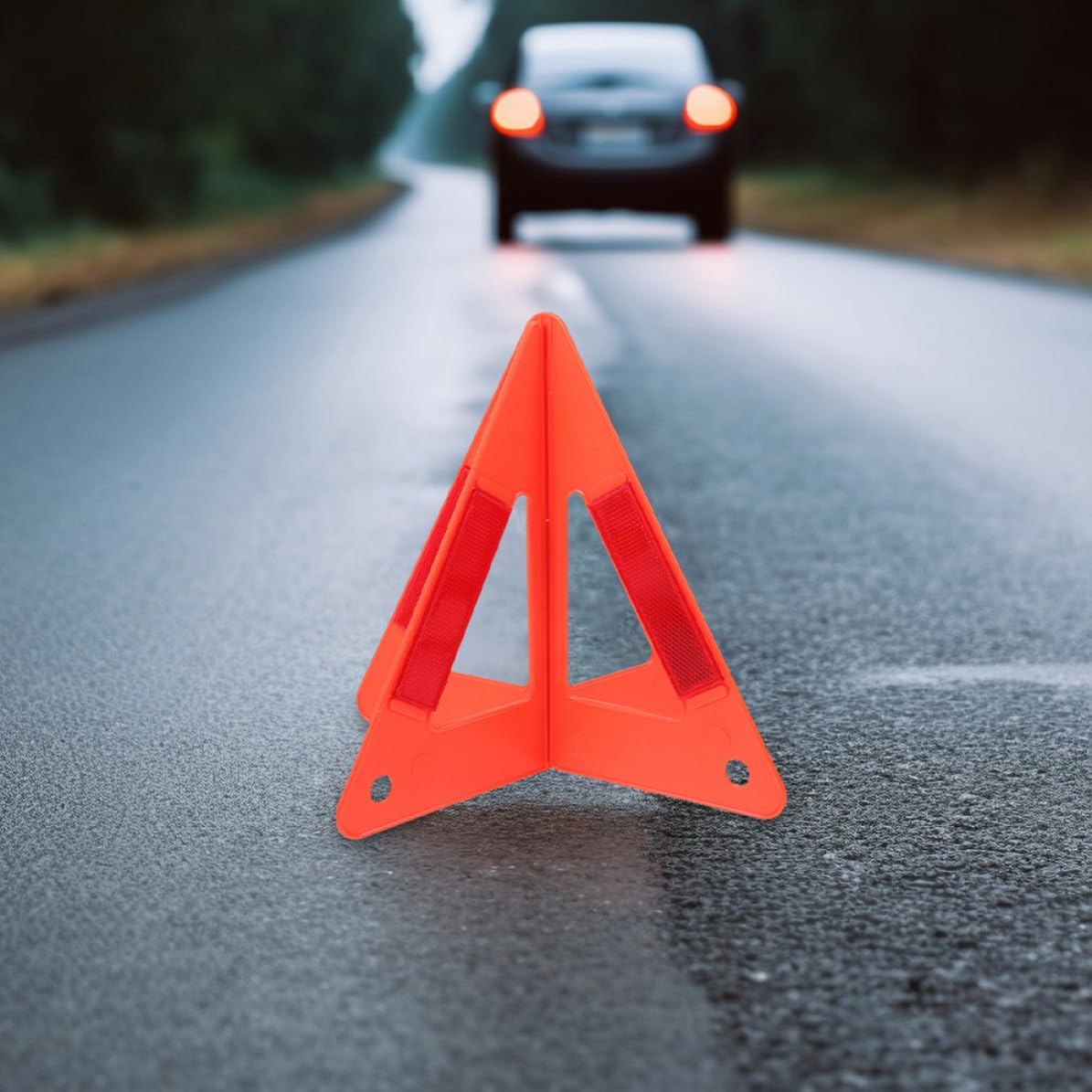 5pcs Reflective Roadside Emergency Warning Triangle for Vehicles, Red