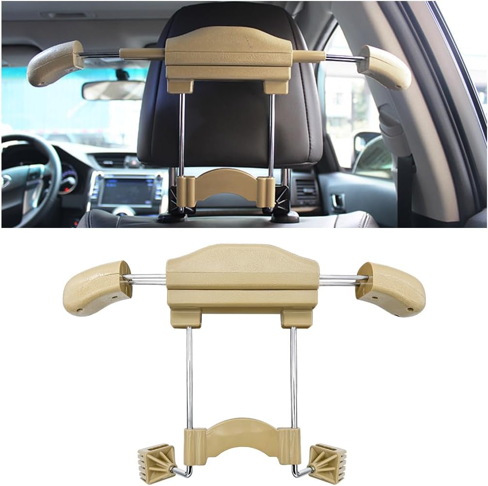 Bittwee Multifunctional Retractable Automotive Headrest Back Seat Coat Hanger Hook Organizer Holder for Clothes, Suits, Jackets, Shirts, Universal for SUV, Truck, RV