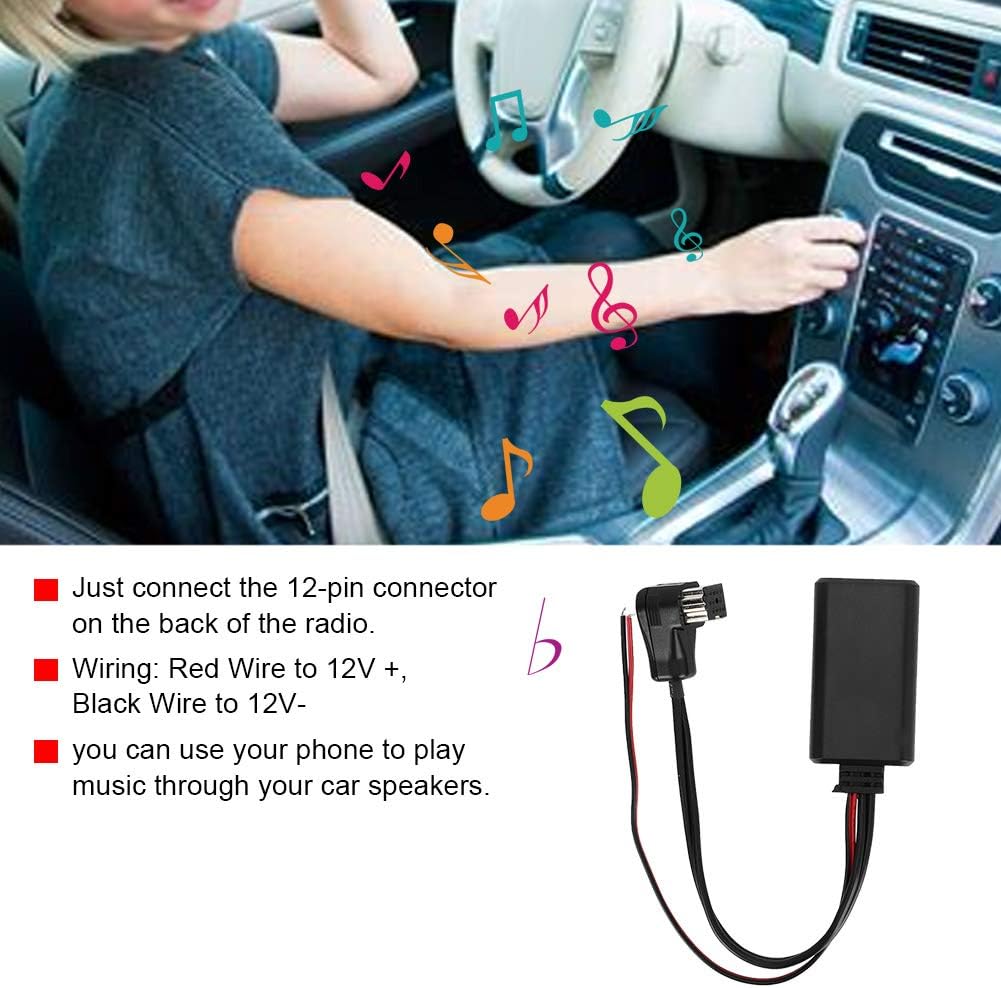 Car Bluetooth Adapter, Black ABS Bluetooth AUX Adapter Car Audio Stereo Module Stereo Jack Adapter Replacement Bluetooth Adapter Fit for Pioneer IP-BUS Input