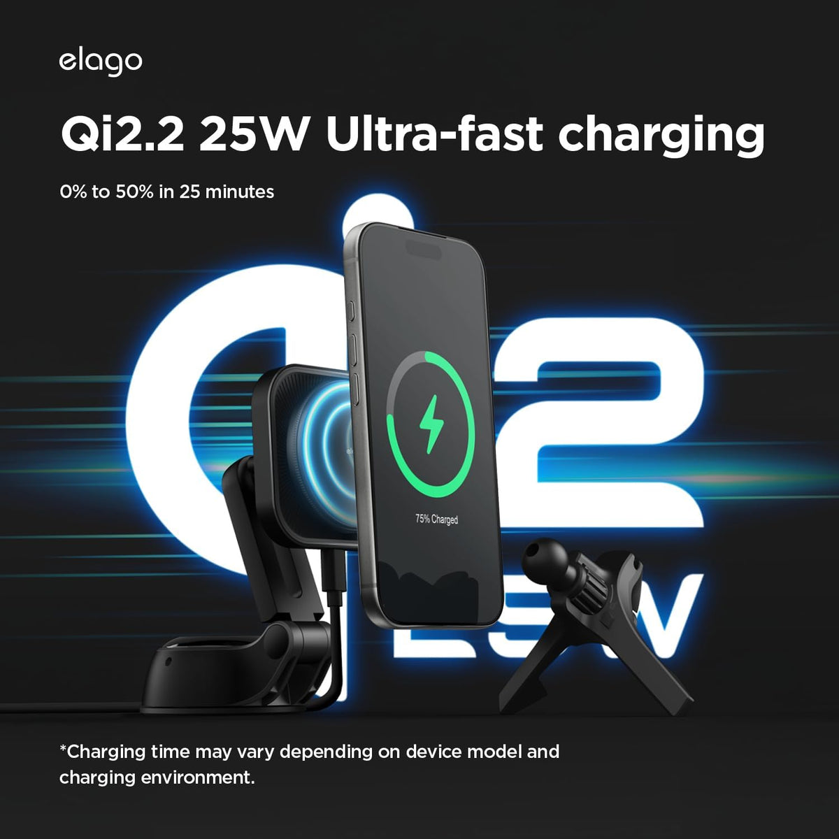 elago Magnetic Car Mount Charger with Cooling Fan