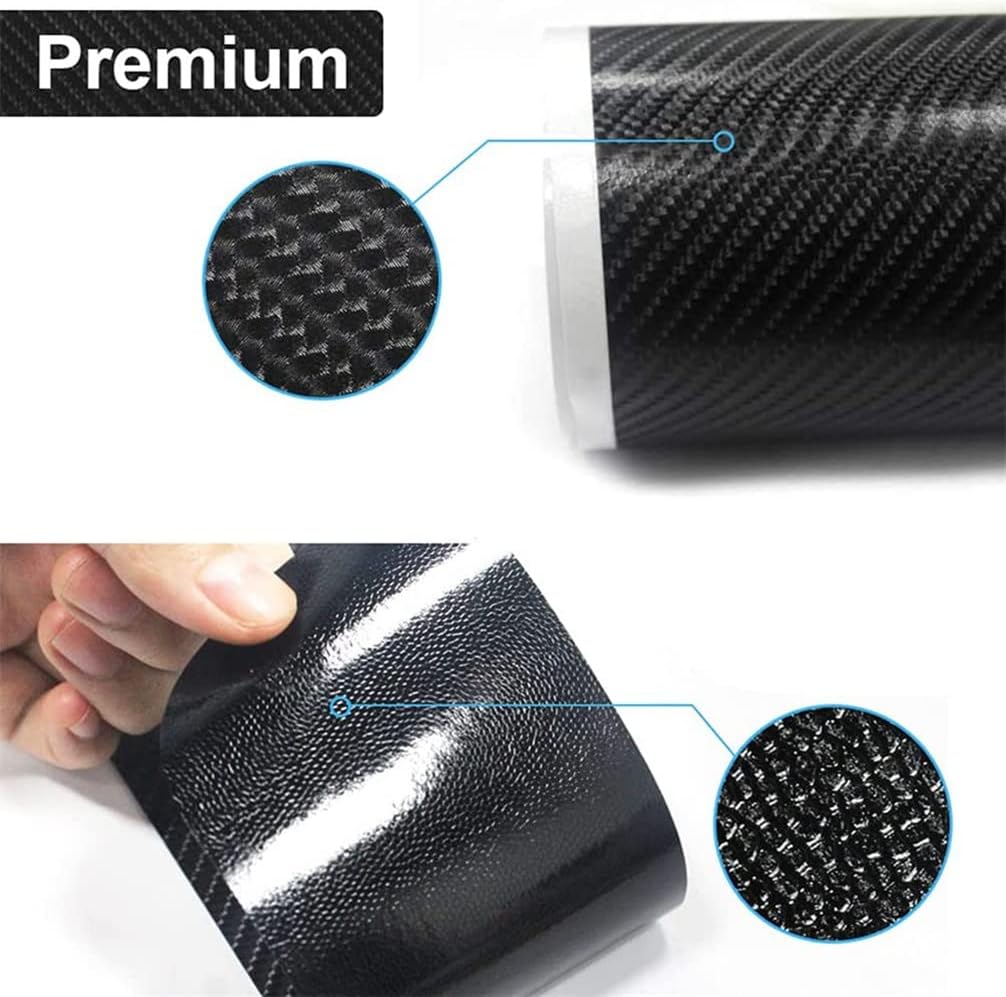 4Pcs Car Door Sill Protector for Ford Bronco, Carbon Fiber Anti-Scratch Guard for Ford Bronco Accessories - Self-Adhesive Car Door & Sill Protector -Blue