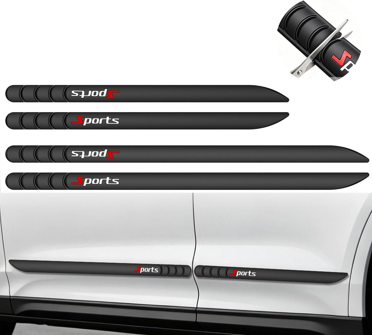 4Pcs Dent Prevent Car Door Protector, Cuttable Car Door Edge Guards