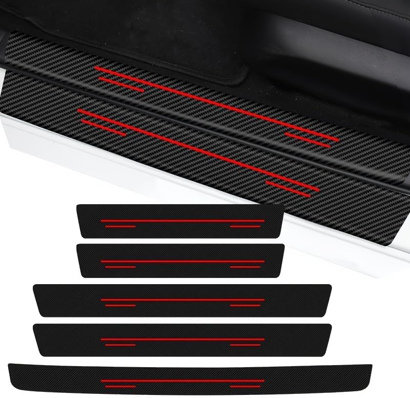 5 Pcs Car Door Sill Protector for Toyota Camry 2018-2023 2024, Automotive Entry Guard Vehicle Threshold Protection Strip Scuff Plate Cover Trim Film