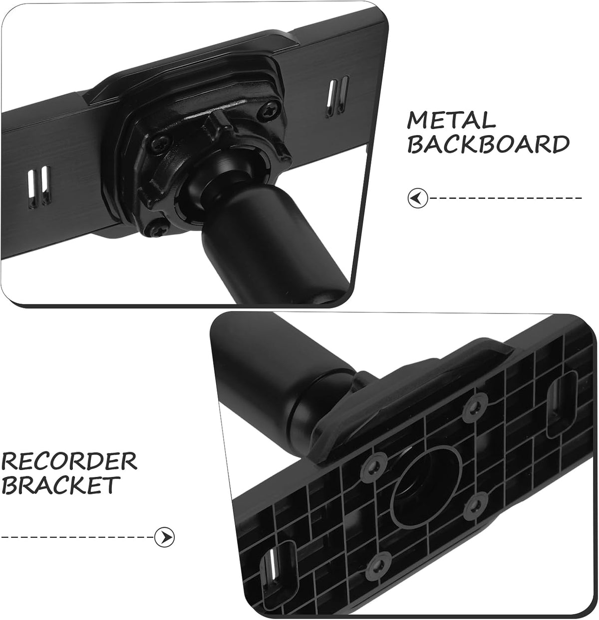 CALLARON 1 Set Dash Cam Mirror Mount Rear View Mirror Back Plate Panel Car Rear View Camera Mount Kit for 5.5" - 12" Rearview Mirror Dash Cams