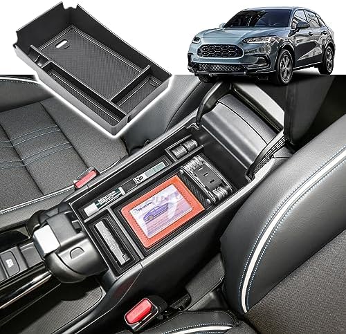 RUNROAD Center Console Organizer Tray Compatible with Honda HR-V 2023 2024 2025 2026 2027 HRV Accessories, ABS Console Organizer Armrest Storage Box Coin Holder, Black