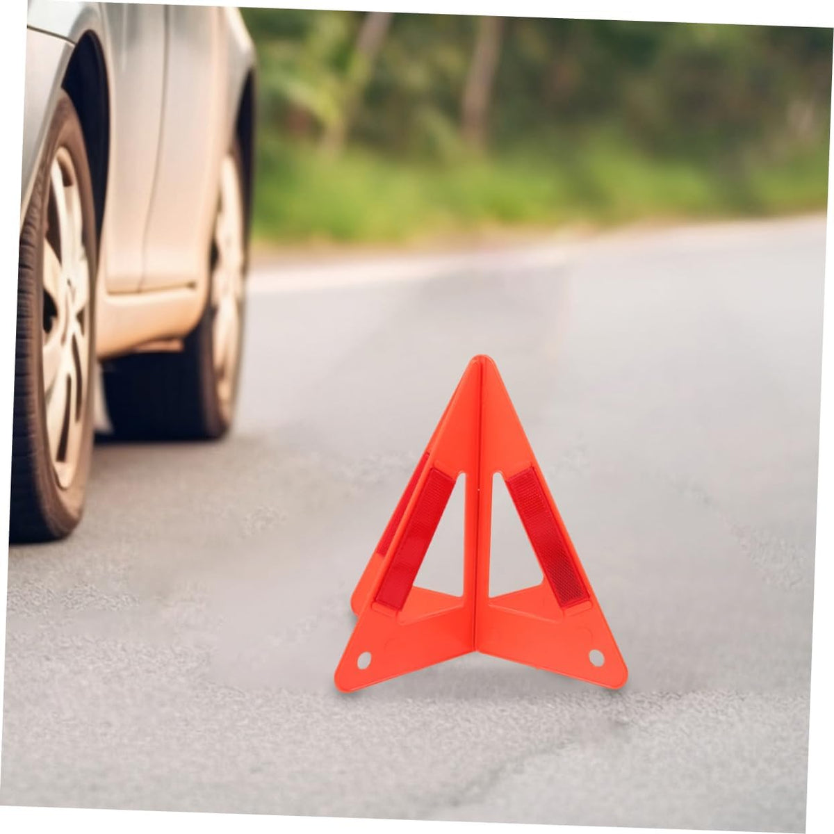 5pcs Foldable Reflective Safety Triangle for Vehicle Roadside Alerts