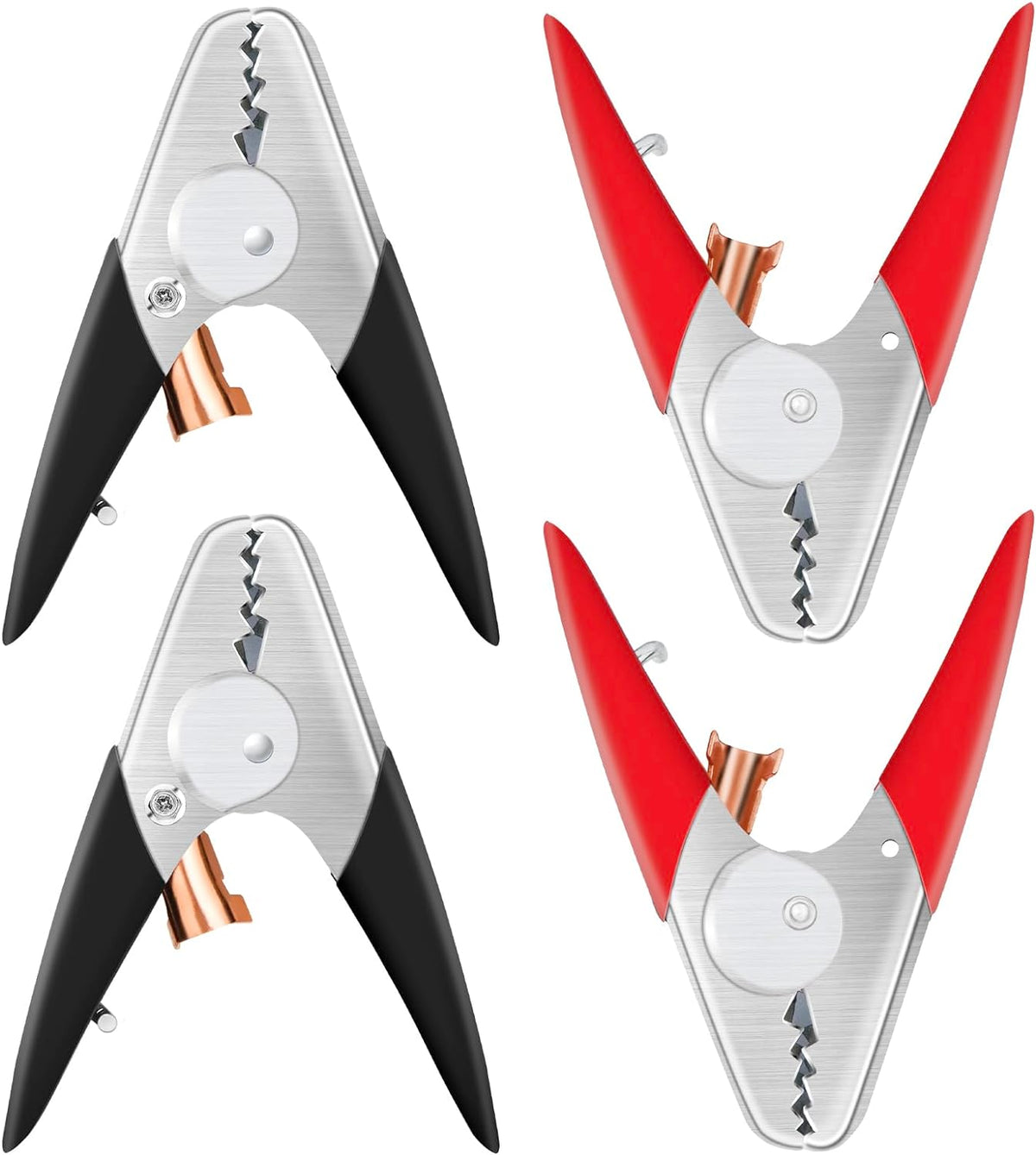 Jumper Cable Clamps Heavy Duty 4 Pcs, Battery Clamps 1100A Jumper Cable Ends 6 Inch Battery Charger Ends Alligator Clips Electrical for Replacement Under 0 AWG Wires 12V/24V by XIOGZAXI