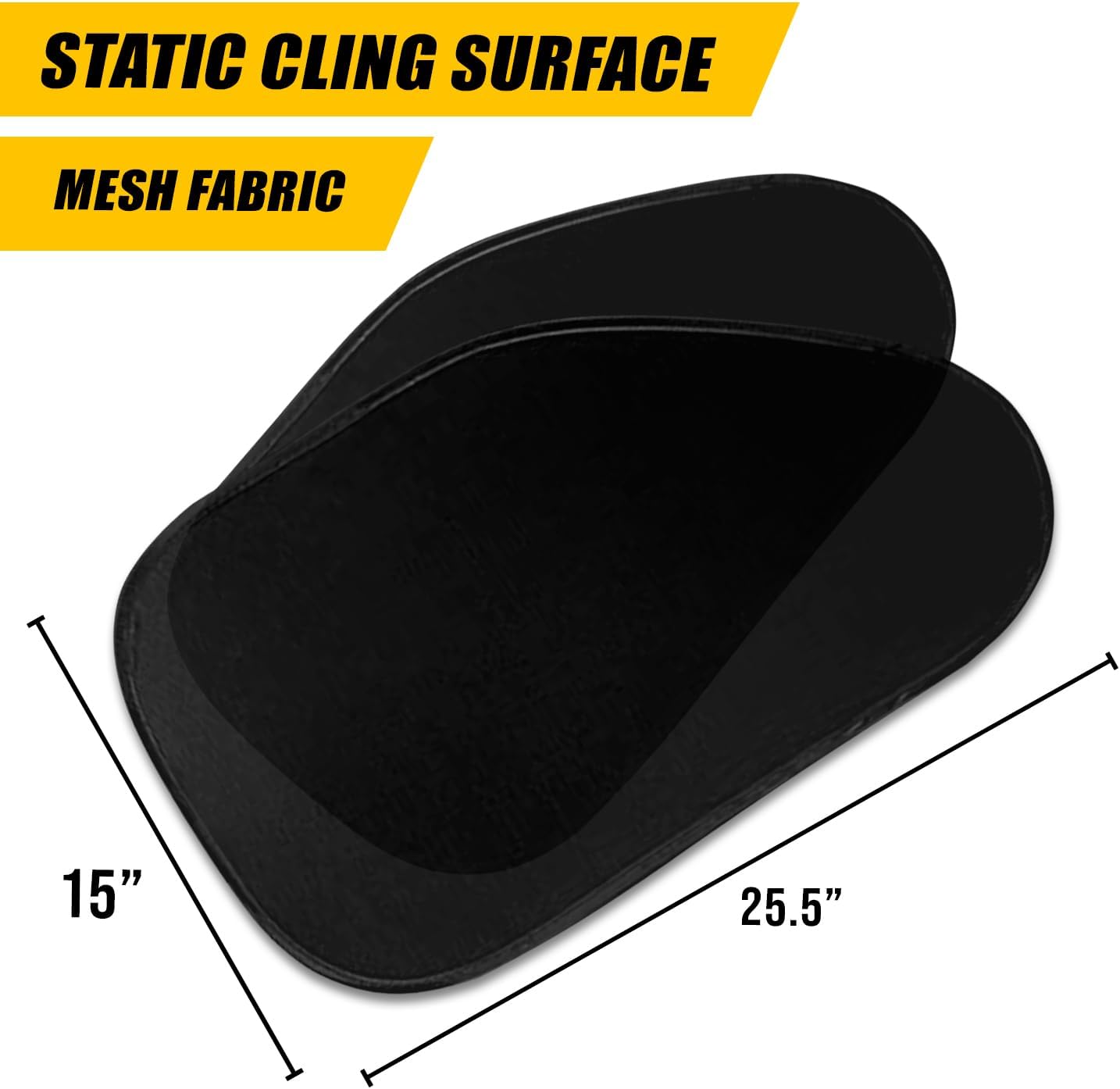 Zone Tech Side Window Cling On Sun Shades- 2-Pack Mesh Car Pop-Up Non Suction Cups Needed Sun-Shield