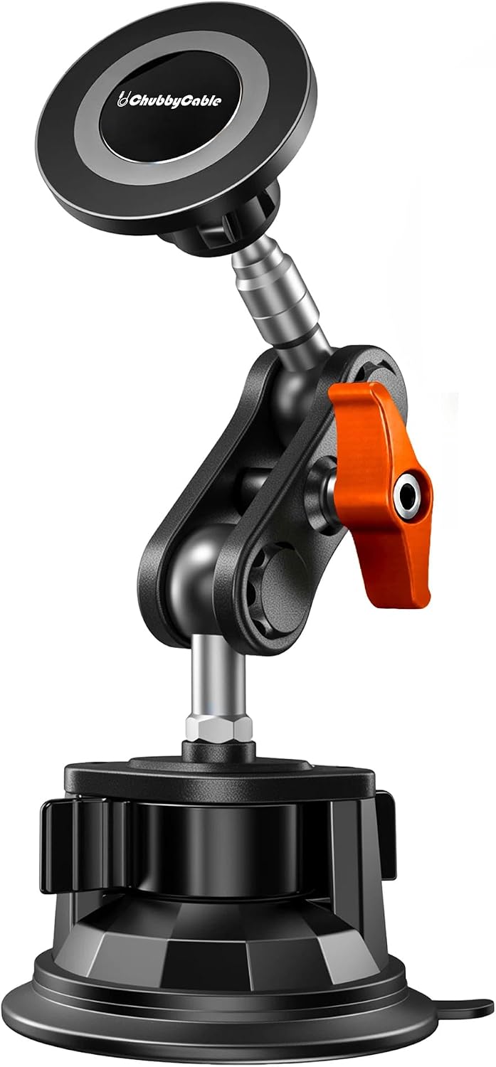 chubbycable ChubbyGrip Magnetic Car Phone Mount with Heavy-Duty Suction Cup