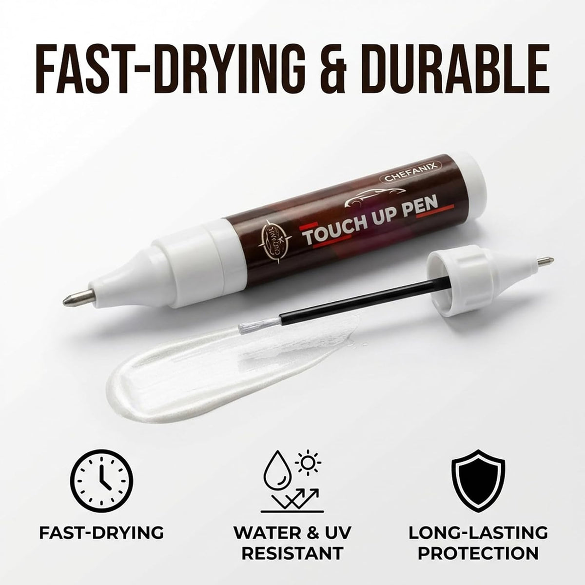 Lunar Silver Metallic (NH-830M) Touch Up Paint Pen Compatible with Honda - Exact Color Match, 2-in-1 Brush & Pen,Car Paint Scratch Repair Kit for CRV/Civic/Accord/HRV/Pilot/Odyssey