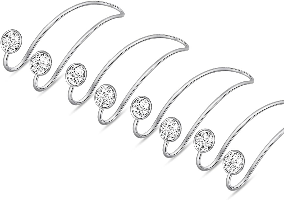 4 Pack Bling Car Hooks - Universal Car Headrest Hooks, Stainless Steel Car Seat Hooks for Women Bags & Purses (Silvery)