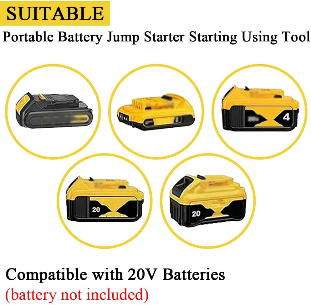 Jumper Cables Adapter Compatible with De.Walt 20V Batteries 1.25FT