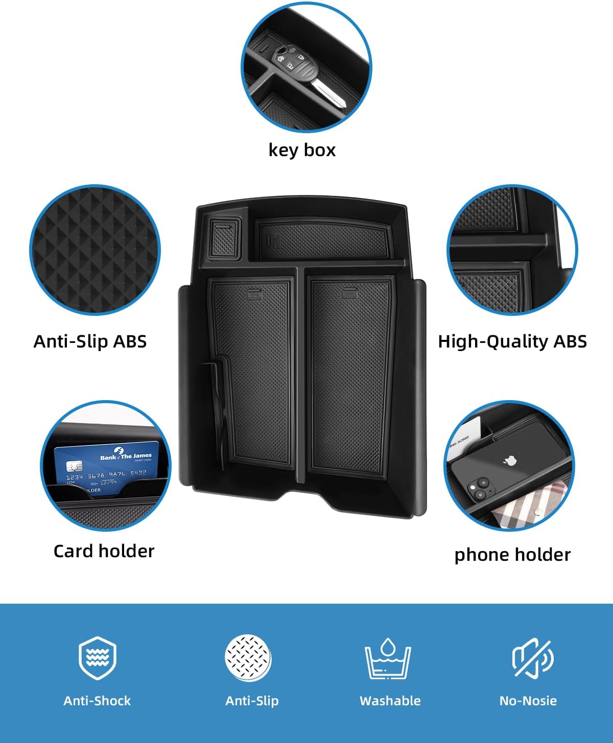 Center Console Organizer for 2025 2024 VW Atlas/Atlas Cross Sport
