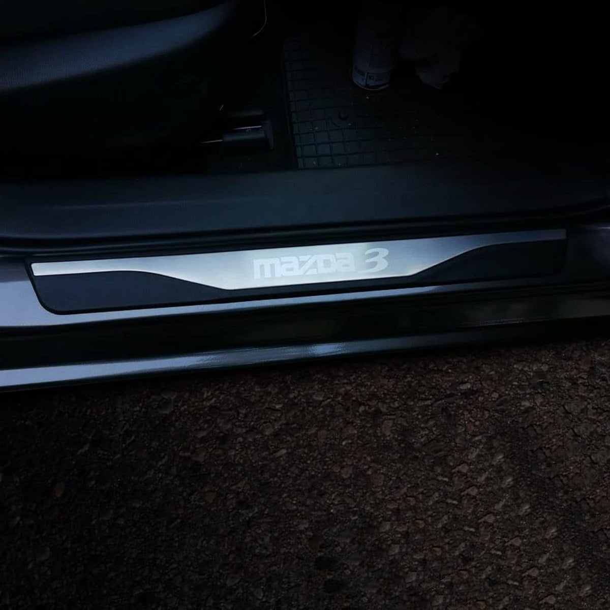 Car Door Sill Scuff Protector, for Mazda 3 2015-2022 Accessories Parts, Door Entry Guard Plate Trim Cover, Auto Interior Accessory Kick Panels 4pcs Set (Silver)