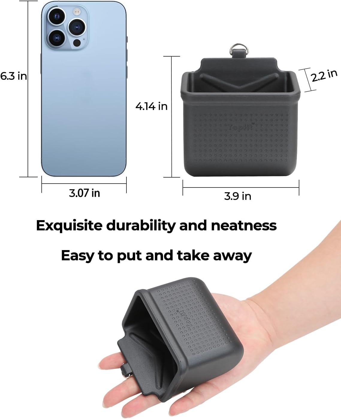 Car Air Vent Storage Bag Organizer Pocket Sunglass Holder Car Mount Phone Holder Coin Key Card Case Organizer with Hook- Black