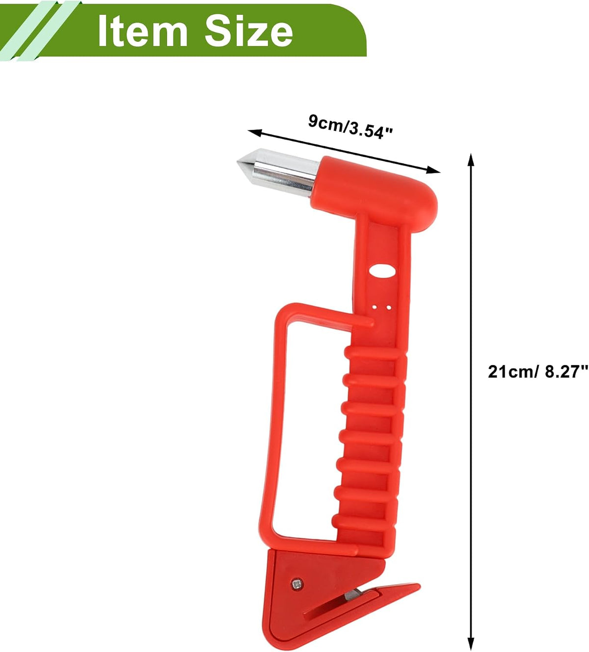 1 Pc Universal Car Safety Hammer Glass Breaker Urgent Escape Tools Black Red 40CR PP